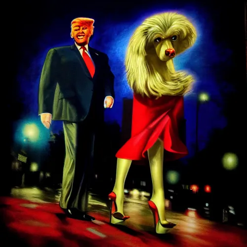 Poutre_flash_photo_of_Donald_Trump_with_tall_poodle_woman