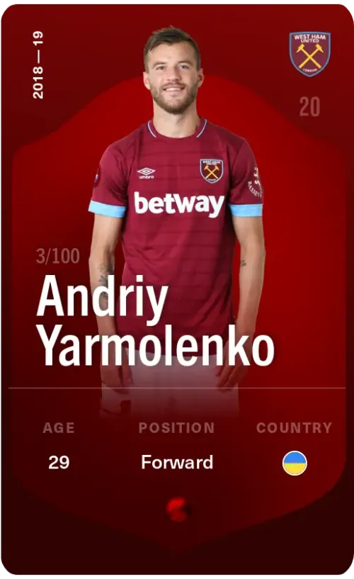 Andriy Yarmolenko 2018-19 • Rare 3/100