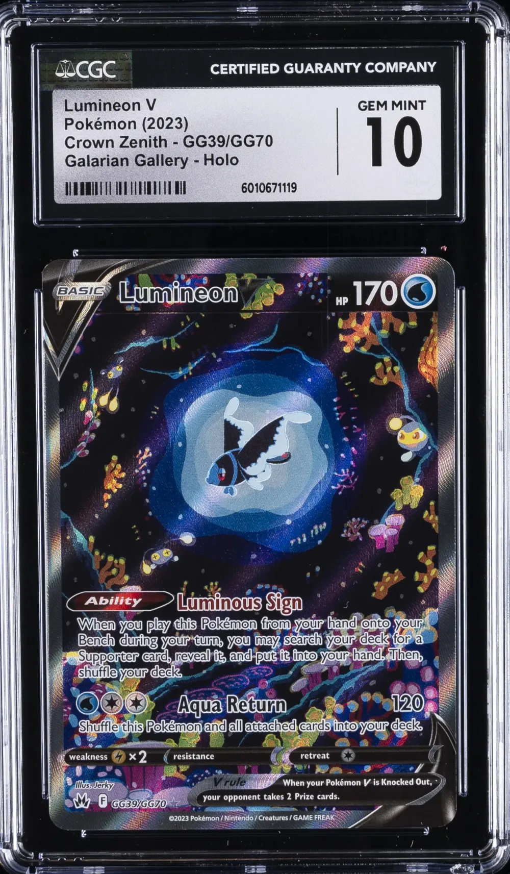 2023 #GG39 Lumineon V CGC 10 Gem