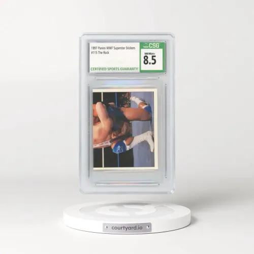 1997 Panini WWF Superstar Stickers #115 The Rock (CSG 8.5 NM-MT+)