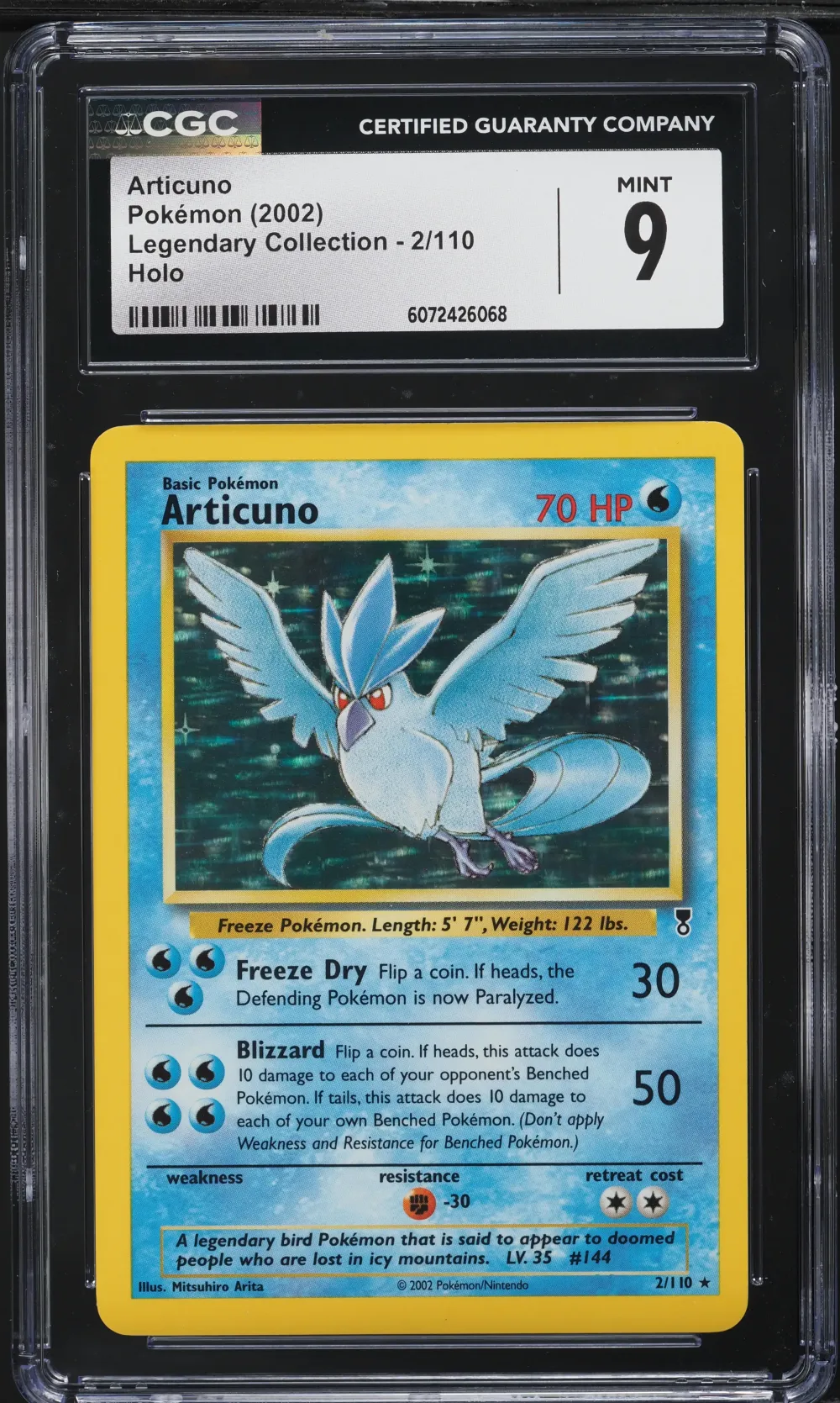 2002 #2 Articuno-Holo CGC 9 Lege