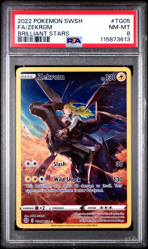 2022 #TG05 Full Art/Zekrom PSA 8