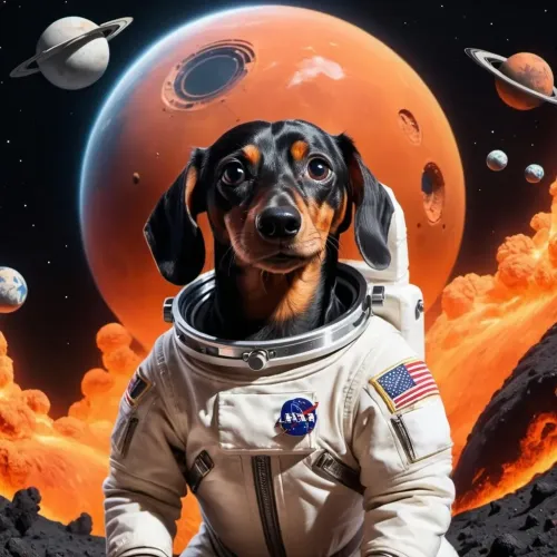 Lovely Astronaut Dachshund #1