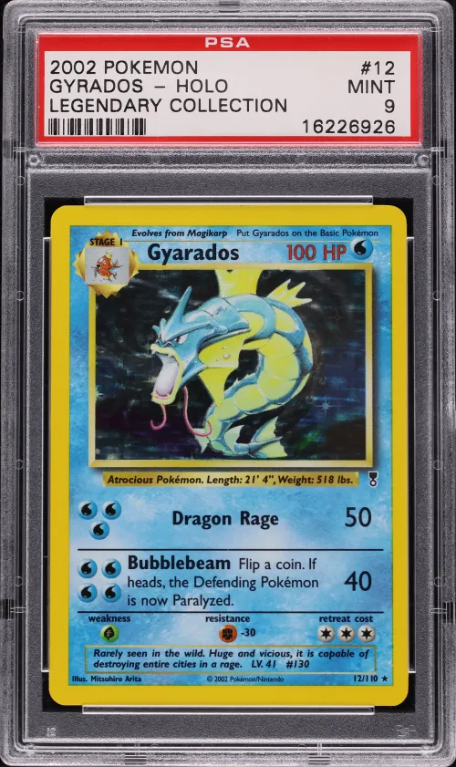 2002 #12 Gyarados-Holo PSA 9 Leg