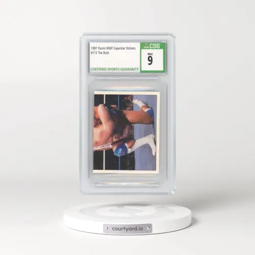 1997 Panini WWF Superstar Stickers #115 The Rock (CSG 9 MINT)