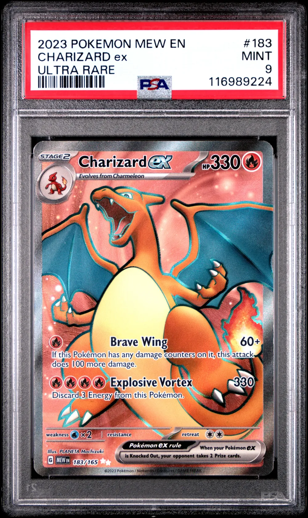2023 #183 Charizard EX PSA 9 Mew