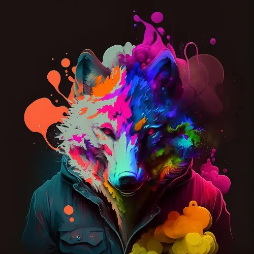 The Rainbow Mad Artist Wolf （＃67294667）