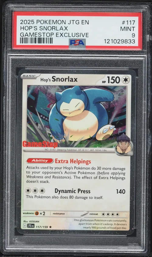 2025 #117 Hop's Snorlax PSA 9 Jt