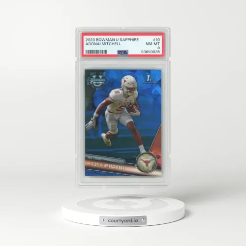 2023 Bowman University Chrome Sapphire #10 Adonai Mitchell (PSA 8 NM-MT)