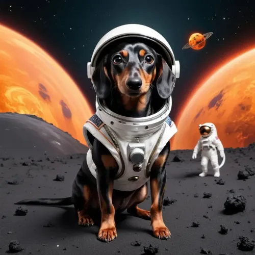 Lovely Astronaut Dachshund #4