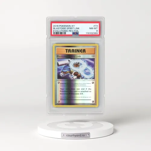 2016 Pokémon XY Evolutions #73 Blastoise Spirit Link - Reverse Foil (PSA 8 NM-MT)