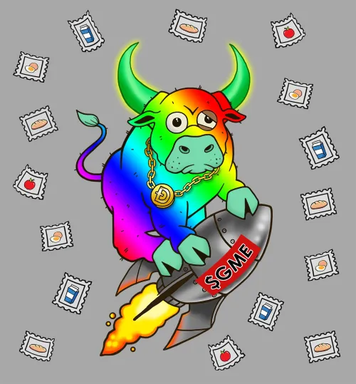 Rainbow Bull Clip Art