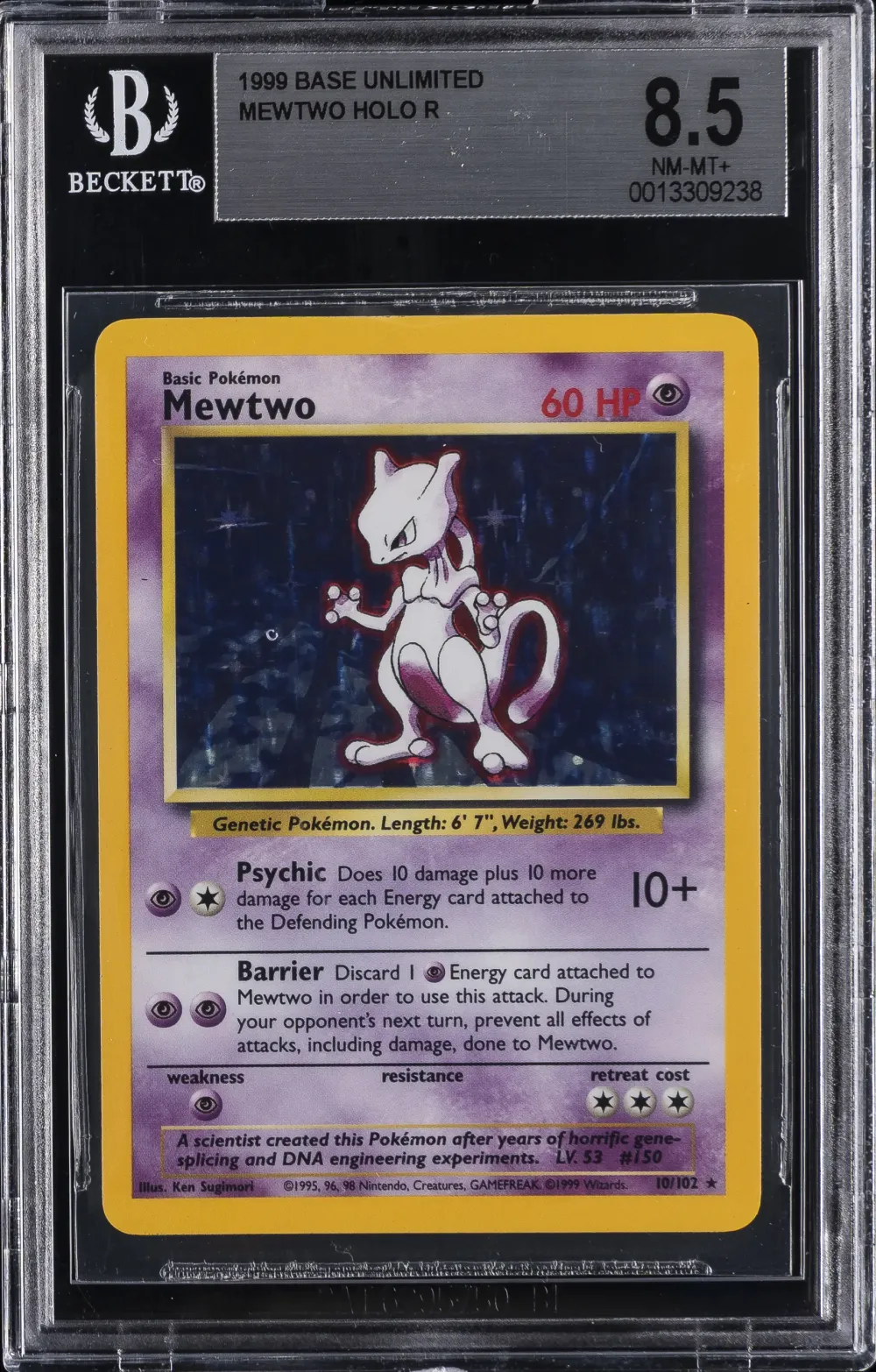 1999 #10 Mewtwo-Holo BGS 8.5 Gam