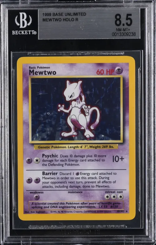 1999 #10 Mewtwo-Holo BGS 8.5 Gam