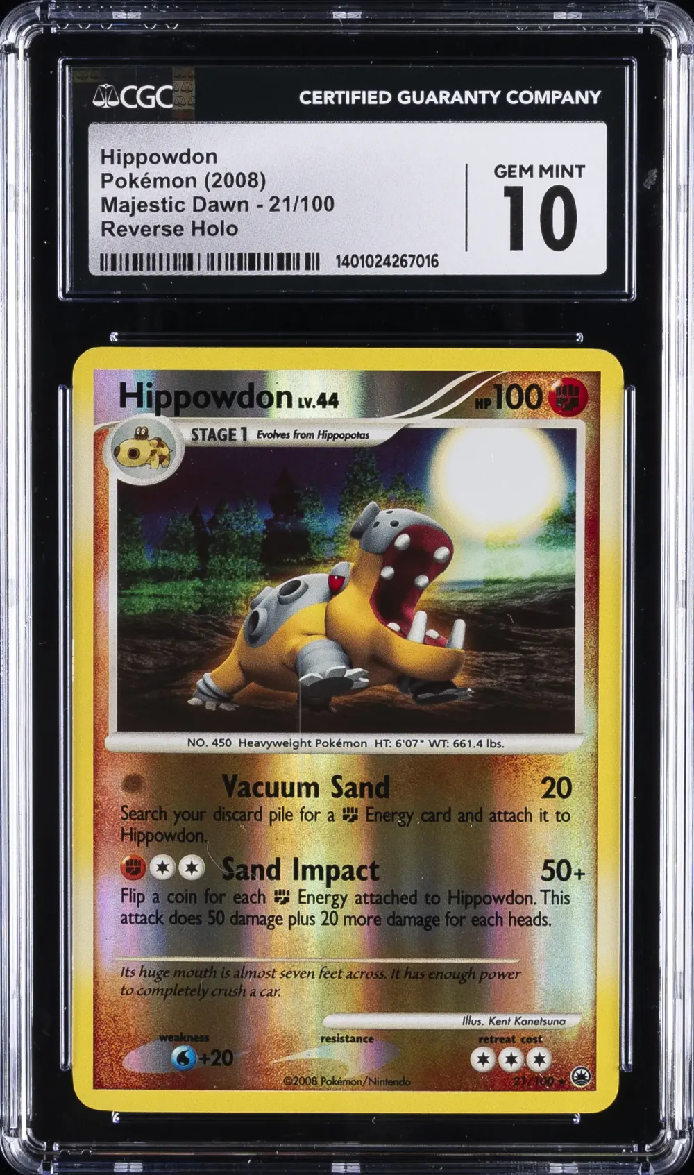2008 #21 Hippowdon CGC 10 Gem Mi