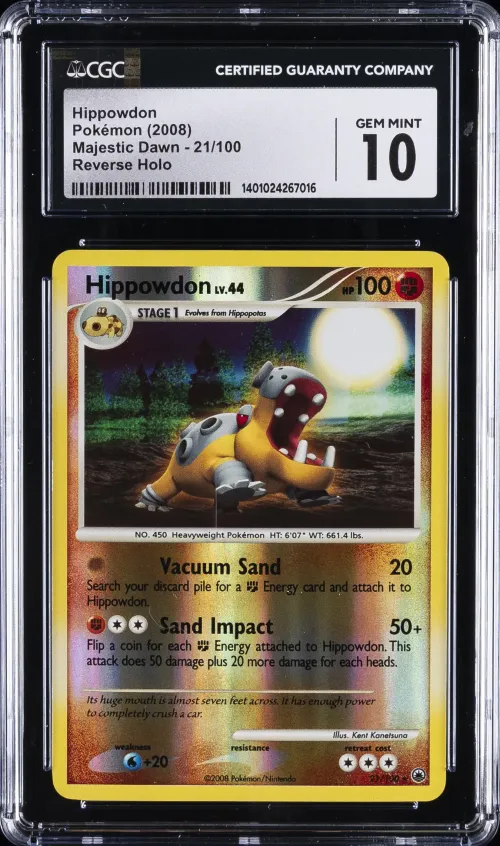 2008 #21 Hippowdon CGC 10 Gem Mi