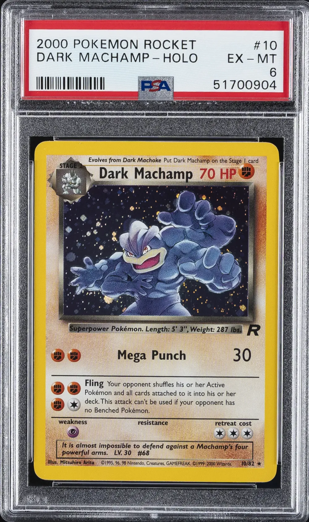 2000 #10 Dark Machamp-Holo PSA 6