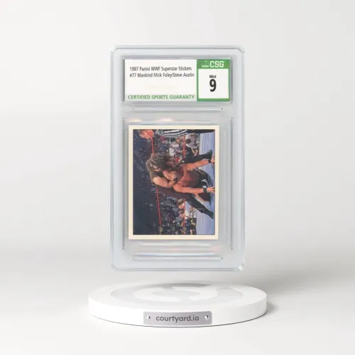 1997 Panini WWF Superstar Stickers #77 Mankind Mick Foley/Steve Austin (CSG 9 MINT)