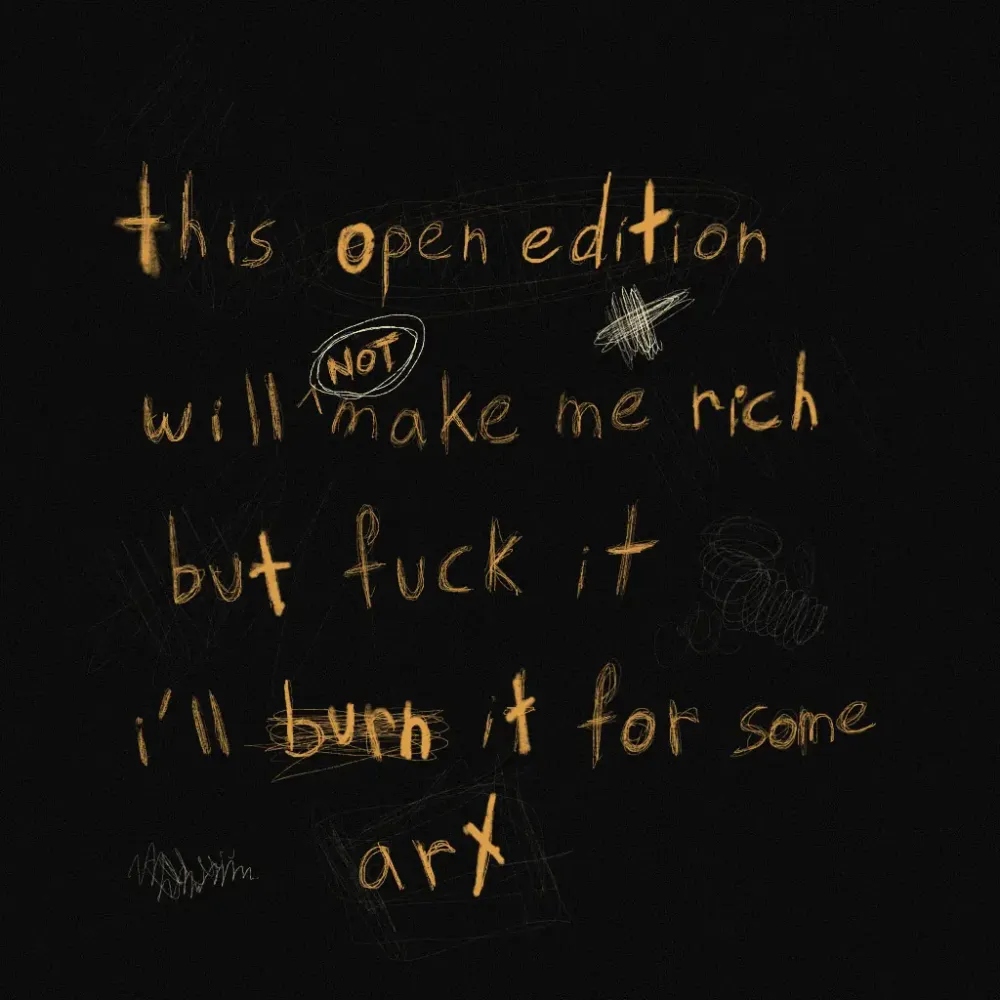 this open edition will [not] make me rich #6