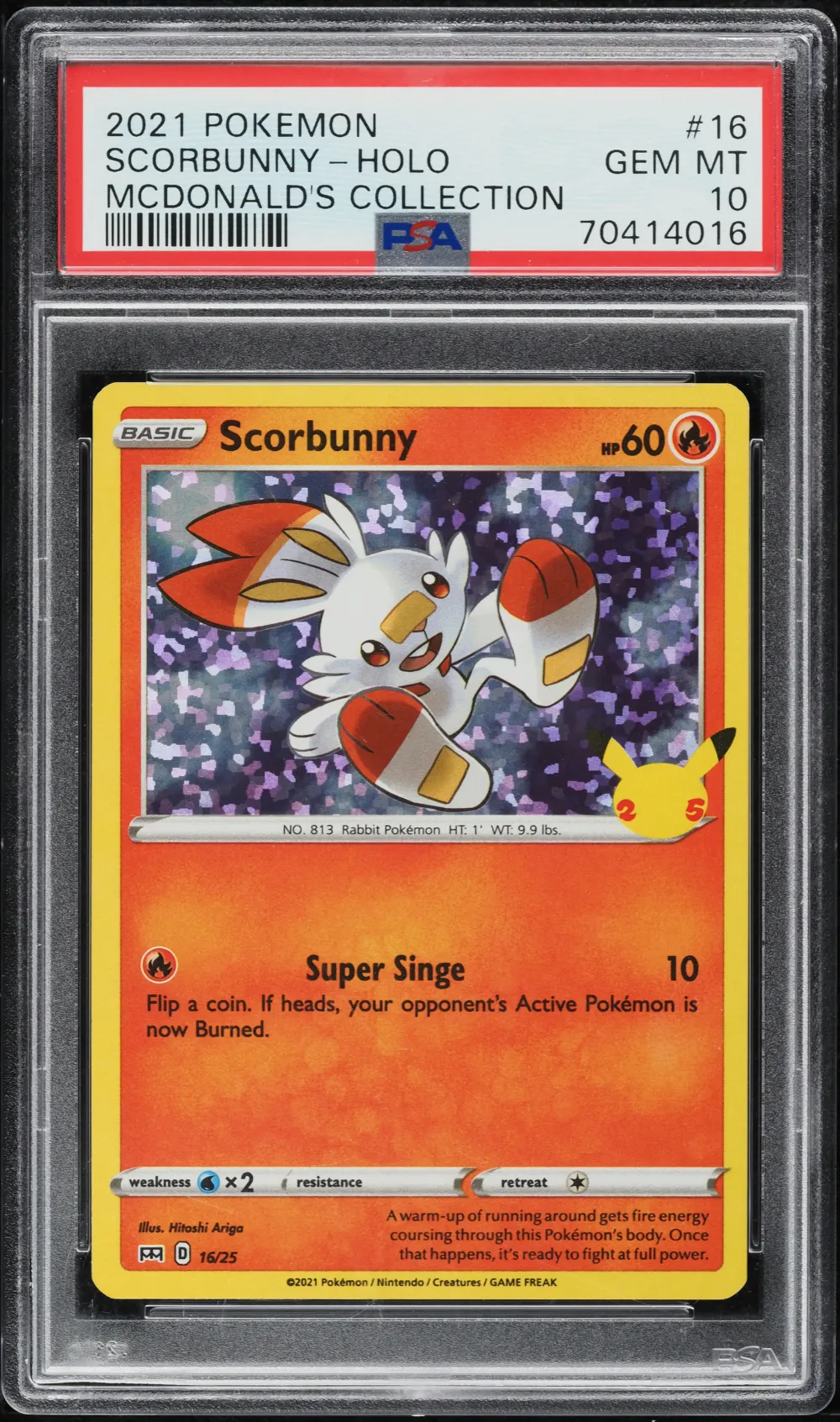 2021 #16 Scorbunny-Holo PSA 10 M