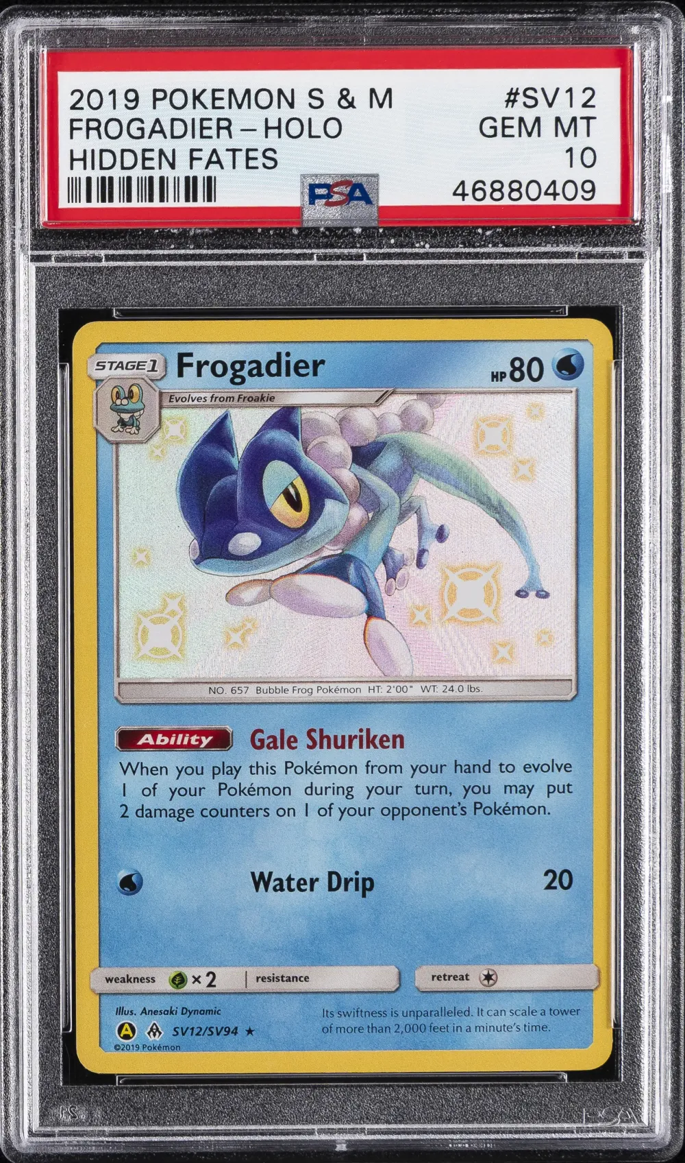 2019 #SV12 Frogadier-Holo PSA 10