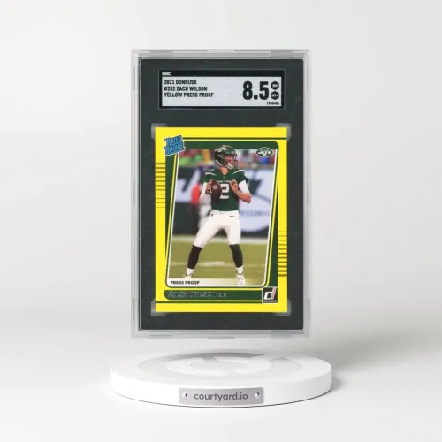 2021 Donruss #252 Zach Wilson - Yellow Press Proof (SGC 8.5 NM-MT+)