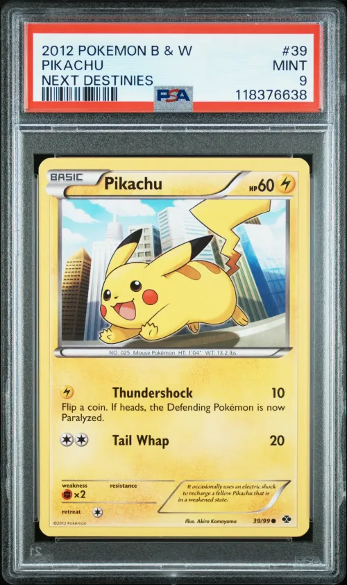 2012 #39 Pikachu PSA 9 Black & W