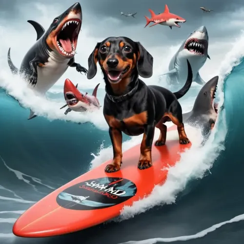 Lovely Sharknado Dachshund #3