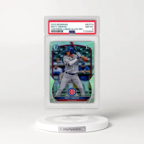 2023 Bowman Chrome Prospects #BCP74 Matt Mervis - Lunar Glow Refractor (PSA 8 NM-MT)