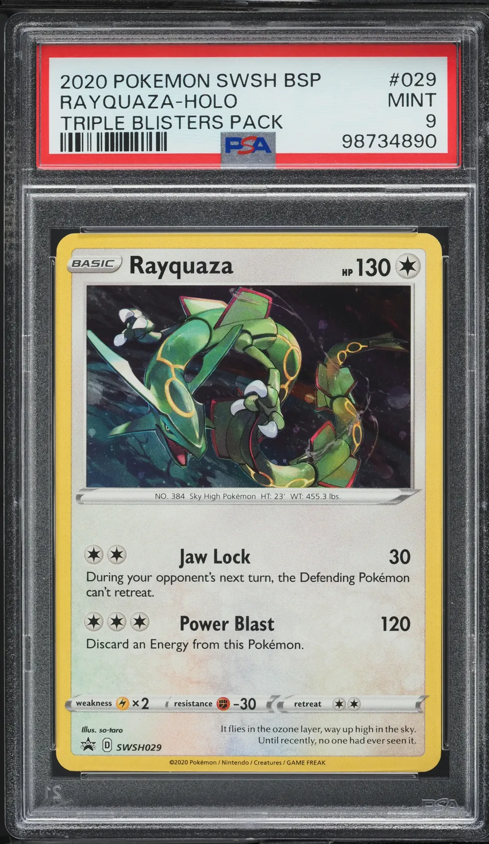 2020 #029 Rayquaza-Holo PSA 9 Sw