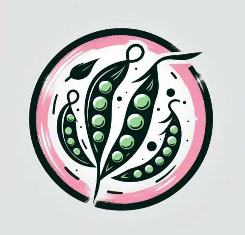 4 Pods of peas in pink and black circle by Erbsenzaehler #13