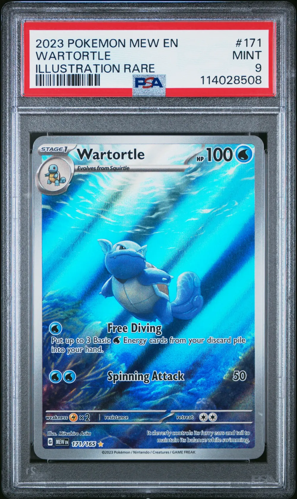 2023 #171 Wartortle PSA 9 Mew EN