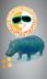 Moodeng eat sun logo
