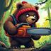 Bear with chainsaw logo
