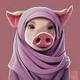 Pig with Hijab logo