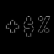 +$% logo