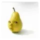 Pear with a baby face logo